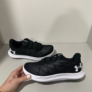 Under Armour Black and White Charged Sneakers